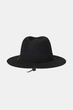 BRIXTON Wesley Weather Guard Packable Fedora - Black/Black