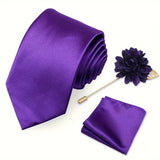 E-MALE Three Piece Tie, Hank + Flower Set