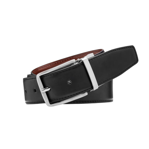 BUCKLE ZEKE 35mm Reversible Leather Belt - Black/Brown