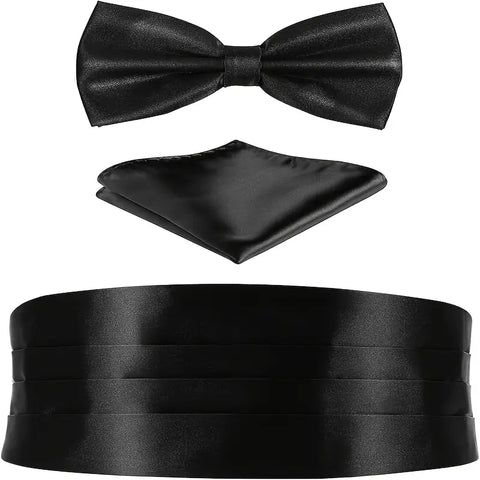 E-MALE Cummerbund, Bow Tie & Hank Set