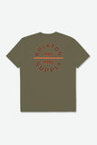 BRIXTON OATH V S/S STANDARD TEE - Olive Surplus/Carrot/Washed Black