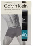 CALVIN KLEIN Micro Plus Stretch 3 Pack Low Rise Trunks - Black W/ Wolf Grey Wb/ Black