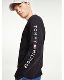 TOMMY HILFIGER Jersey Logo MW0MW09096_BDS Long Sleeve Tee - Black