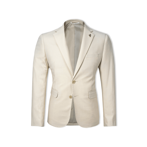 VARCE Matteo Notch Lapel Wool Blend Stretch Jacket - Oatmeal