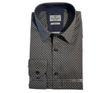 AK DEMIRE AK-553 L/S Geo Print Shirt - Green/Stone