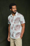 BRIXTON CHARTER PRINT S/S WOVEN - Off White/Palm Leaf