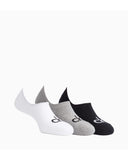 CALVIN KLEIN ECA343_96 3PK LOGO LINER SOCKS - GREY HEATHER/WHITE/BLACK