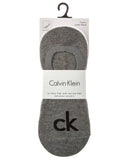 CALVIN KLEIN ECA343_96 3PK LOGO LINER SOCKS - GREY HEATHER/WHITE/BLACK