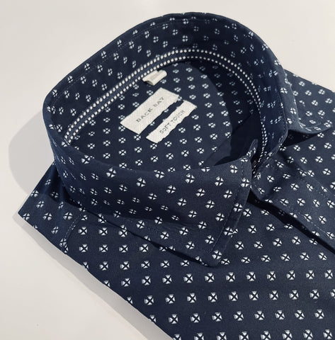 BACK BAY G580208 Bamboo Geo L/S Shirt - Navy