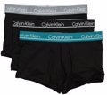 CALVIN KLEIN Micro Plus Stretch 3 Pack Low Rise Trunks - Black W/ Wolf Grey Wb/ Black