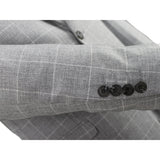 Scuzzatti 2932 Wool Blend Check 2 Piece Suit - Silver