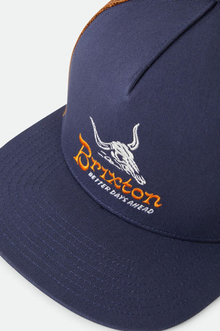 BRIXTON Barren Trucker - Navy/Brown Sugar