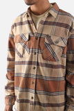 Brixton Bowery Heavy Weight Flannel - Sand/Bison