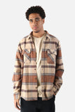 Brixton Bowery Heavy Weight Flannel - Sand/Bison