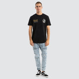 NENA AND PASADENA Collingwood Magpies AFL Vert Tee - Jet Black