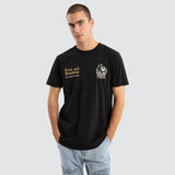 NENA AND PASADENA Collingwood Magpies AFL Vert Tee - Jet Black
