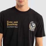 NENA AND PASADENA Collingwood Magpies AFL Vert Tee - Jet Black