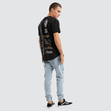 NENA AND PASADENA Collingwood Magpies AFL Vert Tee - Jet Black