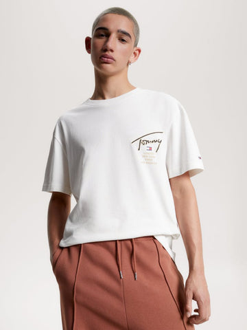 TOMMY JEANS Signature Back Logo Classic Fit T-Shirt - White