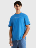 TOMMY JEANS Regular Linear Logo Tee - Coastal Cobalt