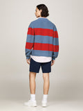 TOMMY HILFIGER DM0DM18875 Textured Knit Stripe Cardigan - Charmed/Deep Crims