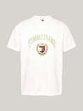TOMMY HILFIGER DM0DM19690 Logo Embroidery Crew Neck Tee - Ancient White