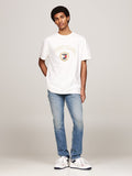 TOMMY HILFIGER DM0DM19690 Logo Embroidery Crew Neck Tee - Ancient White
