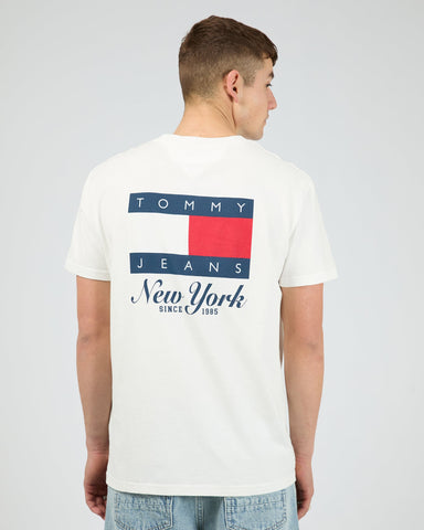 TOMMY JEANS DM0DM20346_YBL RG Heritage Flag Tee - Ecru