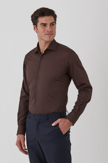 CAMBRIDGE Hadfield FCU330 L/S Shirt - Chocolate