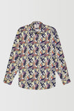 CAMBRIDGE Parkdale FCU332 L/S Floral Print Shirt - Denim