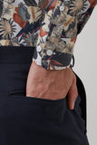 CAMBRIDGE Parkdale FCU332 L/S Floral Print Shirt - Denim