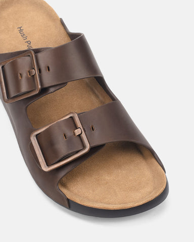 Hush Puppies Hoges Leather Slide - Mocha