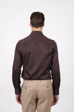 HARDY AMIES HA493SF Slim Fit Plain Shirt - Espresso