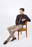 HARDY AMIES HA493SF Slim Fit Plain Shirt - Espresso