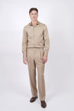 HARDY AMIES HA495SF Slim Fit Plain Shirt - Sand