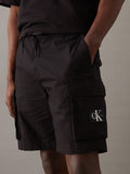 CALVIN KLEIN J30J326823 Cotton Twill Cargo Shorts - Black