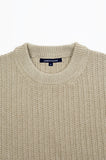 JAMES HARPER JHK68 Chunky Rib Knit Crew Jumper- Natural