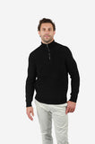 JAMES HARPER JHK72 1/4 Zip Fleck Knitwear - Black