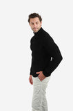 JAMES HARPER JHK72 1/4 Zip Fleck Knitwear - Black