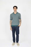 JAMES HARPER JHK78 Open Neck Polo Knit Shirt - Forest