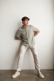 James Harper JHS601 S/S Textured Dobby Shirt - Olive
