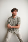 James Harper JHS601 S/S Textured Dobby Shirt - Olive
