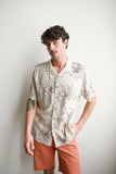 JAMES HARPER JHS612 Havanna Cuban Collar Linen S/S Shirt - Mocha