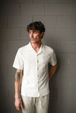 JAMES HARPER JHS62O Fancy Knit S/S Shirt - Natural