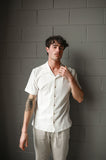 JAMES HARPER JHS62O Fancy Knit S/S Shirt - Natural
