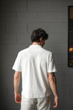 JAMES HARPER JHS62O Fancy Knit S/S Shirt - Natural