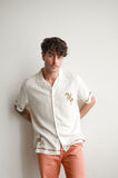 JAMES HARPER JHS622 Rodeo Cuban Collar Linen Shirt - White
