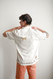 JAMES HARPER JHS622 Rodeo Cuban Collar Linen Shirt - White