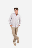 JAMES HARPER JHS642 Alpine LS Print Shirt - Stone