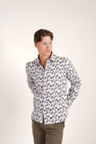 JAMES HARPER JHS643 Dobson L/S Print Shirt - Pesto